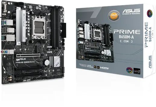 ASUS PRIME B650M-A-CSM Hovedkort - AMD B650 - AMD AM5 socket - DDR5 RAM - Micro-ATX